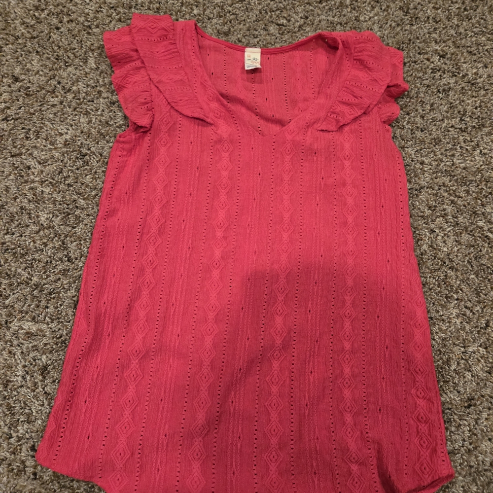 Ruffled Pink Sleeveless Top